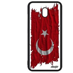 Чехол на смартфон Redmi 8A, "Флаг Турции на ткани" Государственный Страна Utaupia