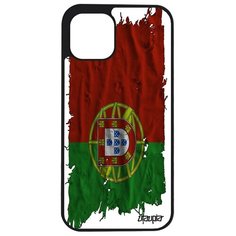 Чехол на смартфон Apple iPhone 12 pro, "Флаг Португалии на ткани" Патриот Государственный Utaupia