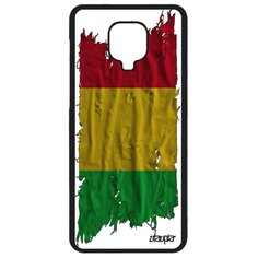 Чехол на смартфон Redmi Note 9 Pro, "Флаг Мали на ткани" Государственный Utaupia