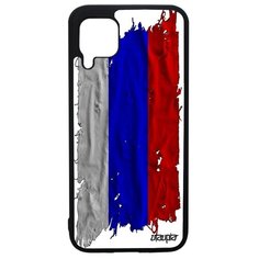 Чехол на смартфон P40 Lite, "Флаг России на ткани" Патриот Страна Utaupia