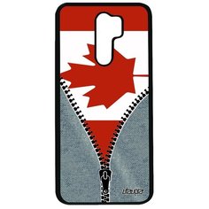 Чехол на смартфон Redmi 9, "Флаг Канады на молнии" Государственный Туризм Utaupia