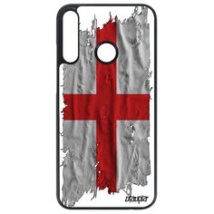 Чехол на смартфон P40 Lite E, "Флаг Англии на ткани" Страна Патриот Utaupia