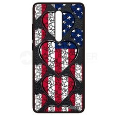 Чехол на смартфон Mi 9T Pro, "Флаг Соединенных Штатов с сердцем" Путешествие Государственный Utaupia