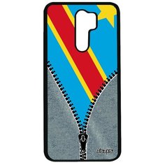 Чехол на смартфон Xiaomi Redmi 9, "Флаг Конго Киншаса на молнии" Государственный Патриот Utaupia