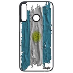 Чехол на смартфон P40 Lite E, "Флаг Аргентины на ткани" Страна Патриот Utaupia