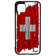 Чехол на смартфон P40 Lite, "Флаг Швейцарии на ткани" Страна Государственный Utaupia