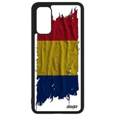 Чехол на смартфон Galaxy S20, S20 5G, "Флаг Румынии на ткани" Государственный Страна Utaupia