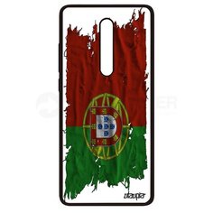 Чехол на смартфон Xiaomi Mi 9T Pro, "Флаг Португалии на ткани" Патриот Государственный Utaupia