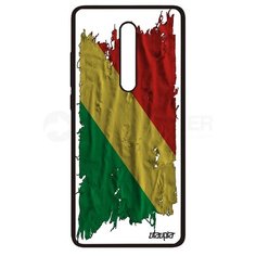 Чехол на смартфон Mi 9T Pro, "Флаг Конго Браззавиль на ткани" Государственный Патриот Utaupia