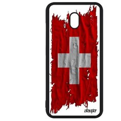 Чехол на смартфон Redmi 8A, "Флаг Швейцарии на ткани" Патриот Государственный Utaupia