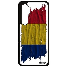 Чехол на смартфон Mi Note 10 Lite, "Флаг Румынии на ткани" Государственный Utaupia