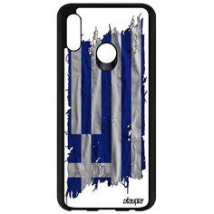 Чехол на смартфон Honor 10 Lite, "Флаг Греции на ткани" Патриот Страна Utaupia