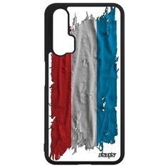 Чехол на смартфон Huawei Nova 5T, "Флаг Люксембурга на ткани" Патриот Страна Utaupia