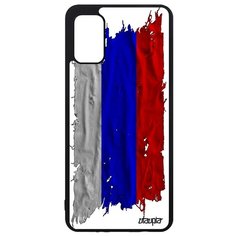 Чехол на смартфон Samsung Galaxy A41, "Флаг России на ткани" Страна Патриот Utaupia
