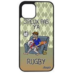 Чехол на смартфон Apple iPhone 12 pro max, "Не могу - смотрю регби!" Комикс Карикатура Utaupia