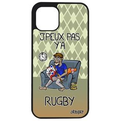 Чехол на смартфон iPhone 12, "Не могу - смотрю регби!" Карикатура Комикс Utaupia
