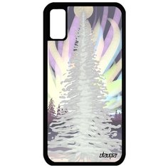 Чехол на смартфон Apple iPhone X, "Зимняя ель" Лес Луна Utaupia