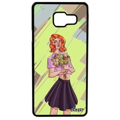 Чехол на смартфон Samsung Galaxy A3 2016, "Девушка и цветы" Манга Розы Utaupia