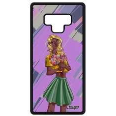 Чехол на смартфон Galaxy Note 9, "Девушка и цветы" Портрет Модель Utaupia