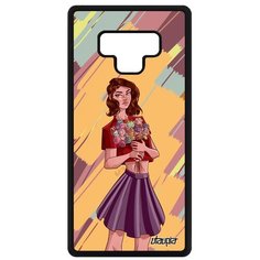 Чехол на смартфон Galaxy Note 9, "Девушка и цветы" Букет Манга Utaupia