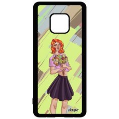 Чехол на смартфон Mate 20 Pro, "Девушка и цветы" Портрет Манга Utaupia