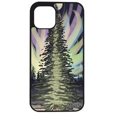 Чехол на смартфон iPhone 12 pro max, "Зимняя ель" Лес Сияние Utaupia