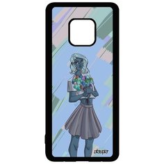 Чехол на смартфон Mate 20 Pro, "Девушка и цветы" Манга Букет Utaupia