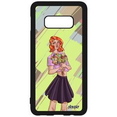 Чехол на смартфон Galaxy S10e, "Девушка и цветы" Аниме Модель Utaupia