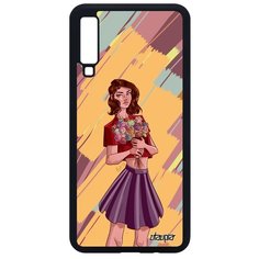 Чехол на смартфон Samsung Galaxy A7 2018, "Девушка и цветы" Букет Модель Utaupia