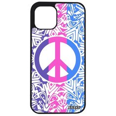Чехол на смартфон iPhone 12 pro max, "Peace and Love" Мир и Любовь Мандала Utaupia
