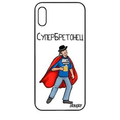 Чехол на смартфон Honor 8A, "Супербретонец" Супергерой Шутка Utaupia