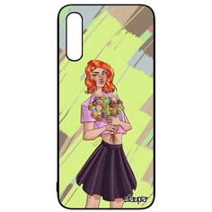 Чехол на смартфон Samsung Galaxy A50, "Девушка и цветы" Портрет Букет Utaupia