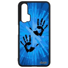 Чехол на смартфон Huawei Nova 5T, "Отпечаток ладони" Раста Радуга Utaupia