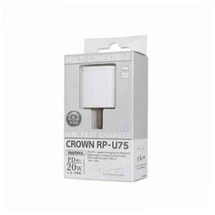 Remax Crown mini Fast Charger RP-U75 Зарядное устройство (Type-C: 5V 20Вт) белый