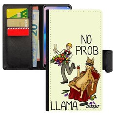 Чехол-книжка на смартфон Samsung Galaxy A5 2017 оригинальный дизайн No prob lama Юмор Llama Utaupia