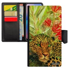 Чехол-книжка на смартфон Apple iPhone XR оригинальный дизайн Леопард Пантера Кошачьи Utaupia