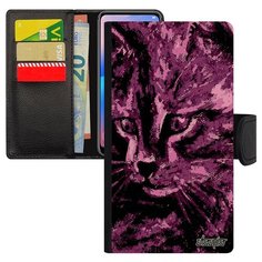 Чехол книжка на смартфон Эпл Айфон 8 французский дизайн Котенок Cat Тигристый Utaupia