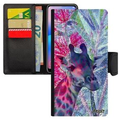 Чехол-книжка на смартфон Samsung Galaxy S8 оригинальный дизайн Жираф Африка Пятна Utaupia