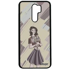 Чехол на смартфон Redmi 9, "Девушка и цветы" Розы Букет Utaupia