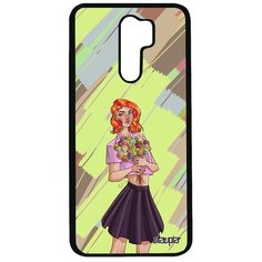 Чехол на смартфон Xiaomi Redmi 9, "Девушка и цветы" Розы Манга Utaupia