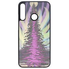 Чехол на смартфон P40 Lite E, "Зимняя ель" Лес Луна Utaupia