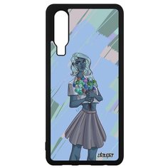 Чехол на смартфон Huawei P30, "Девушка и цветы" Портрет Модель Utaupia