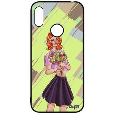 Чехол на смартфон Y6 2019, "Девушка и цветы" Манга Аниме Utaupia