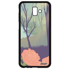 Чехол на смартфон Galaxy J6 Plus 2018, "Лесные розы" Пейзаж Дерево Utaupia