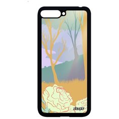 Чехол на смартфон Huawei Y6 2018, "Лесные розы" Озеро Дерево Utaupia
