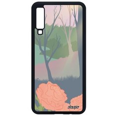 Чехол на смартфон Galaxy A7 2018, "Лесные розы" Дерево Свет Utaupia