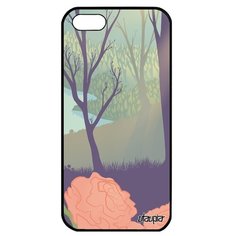 Чехол на смартфон iPhone 5 5S SE, "Лесные розы" Дерево Озеро Utaupia