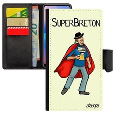 Чехол-книжка на смартфон iPhone SE 2020, "Супербретонец" Шутка Смешной Utaupia