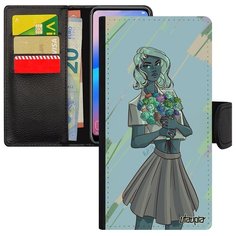 Чехол-книжка на смартфон Huawei P20 Lite, "Девушка и цветы" Портрет Букет Utaupia