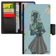 Чехол-книжка на смартфон Samsung Galaxy S7, "Девушка и цветы" Портрет Розы Utaupia